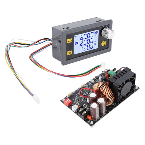 Beefy CNC Voltage Power Supply 20A 1200W Constant Voltage Bucking Module with digital display and cooling fan for 48V to 60V output.