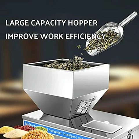 Game Changer Stainless Steel Automatic Powder Filling Machine For Seeds And Grains Compact Countertop Weighing Dispenser with large capacity hopper