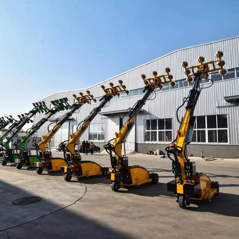Pro Grade Heavy Duty Electric Glass Vacuum Lifter With Multi Suction Cups for smooth 300Kg 350Kg panel handling outdoors.