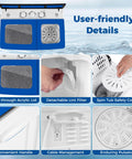 Straight Up The Best Portable Twin Tub Washing Machine With Built In Drain Pump 20 Lbs Compact Laundry Spinner user-friendly features including acrylic lid and lint filter.