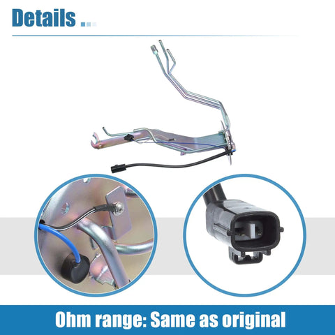 Close-up of Fuel Pump Sender Assembly For Toyota Pickup Base DLX 2.4L 3.0L 1992 1995 With Square Connector Fitting And 3 Line Hanger Replacement Module Includes Gasket And Heavy Duty Fitting