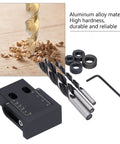 Pro Grade 39 Piece Pocket Hole Jig Kit With 15 Degree Oblique Drill Angle Aluminum Alloy Construction components shown