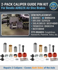 2 Pack Caliper Guide Pin Kit For Bendix ADB22X Brake Systems Replacement Direct OEM 091.559 803114 BW803114 parts layout