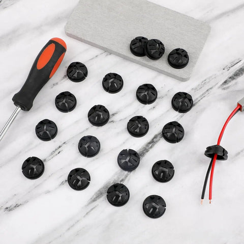 200 Pack Non Metallic Push In Cable Connectors Three Eighths Inch Trade Size Plastic Electrical Box Wire Inserts displayed