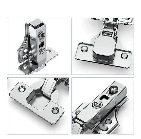 3D Adjustable Removable Cabinet Hinges With Soft Close Satin Nickel Finish for Kitchen Cabinets, detailed design view