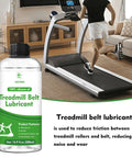 Silicone Treadmill Lubricant 500ml bottle with treadmill in use reducing friction and noise for smooth belt ride