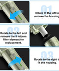 Slick 3/4 Inch NPT Aluminum Air Compressor Moisture Filter With Desiccant Drying System And 5 Micron Cartridge installation instructions.