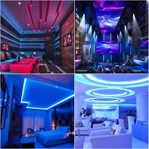 Individually Addressable LED Strip Light With WS2812B IC, 16.4Ft 300LED, 60LED Per Meter, 5050SMD Full Color RGB, IP30 Black PCB, DC5V