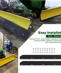 Half Inch Poly Cutting Edge Scraper Bar Replacement For 54 Inch John Deere Front Mount Snow Plow Blade M75679 shown in use