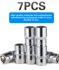 7-Piece 12mm Shallow Socket Set For Three-Eighths Inch Drive, 6-Point, Corrosion Resistant, Radius Corner Design