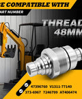 48 mm Thread Hydraulic Flat Face Quick Coupler Kit For Excavators And Skid Steer Loaders Universal Fit Direct Replacement 7246799