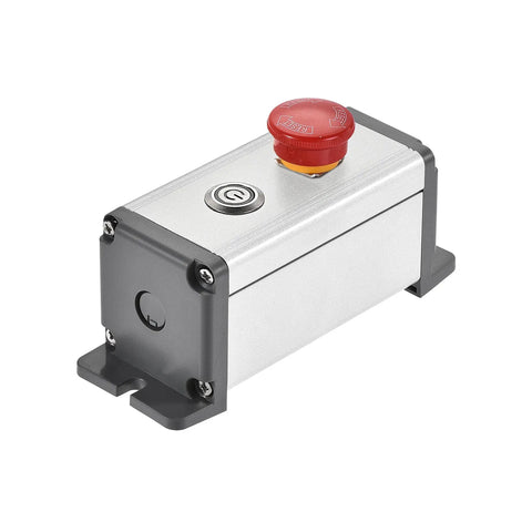 Two Hole 16mm Aluminum Switch Button Station Box With PG7 Cable Gland And Mounting Base, Durable Control Panel Enclosure