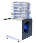 Heavy Duty Oil Mist Collector And Smoke Purifier For Cnc Workshop Rigs 6 Inch Hook Up 220V Three Phase Power With Knockout Precision Filters For Shop Floor And Garage Jobs, side view showing filter system and exhaust.