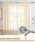 Decorative Curtain Rod With Birdcage Finial Design, Adjustable 28 To 48 Inch Length, Silver Finish, Living Room Window