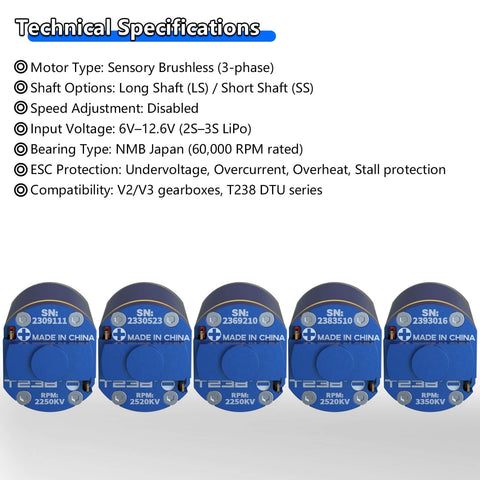 Long Shaft Brushless Airsoft Motor With High Thermal Efficiency, Beast Torque And Speed For M4 M16 MP5 G3 P90 And Other AEGs