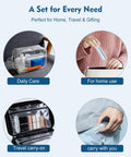 Five Color 360 Degree Rotating Nose Hair Trimmer Set With Double Sided Blades shown in various travel and use scenarios
