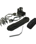 Easy Garage Storage Hoist For Kayaks Canoes Bikes And Ladders One Person Lift System With Pulleys Hooks Brackets Hardware 50 Ft Rope Saddle Straps 120 Lb Capacity Black, black hardware kit