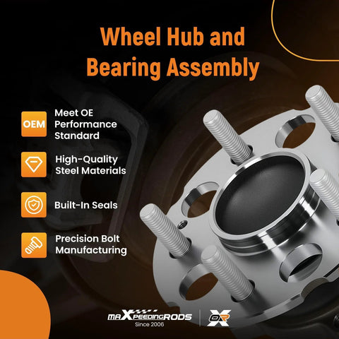 Close-up of 512344 Rear Wheel Bearing and Hub Assembly for Honda CRV 2007 2011, Crosstour 2010 2015, showing 5 lug holes.