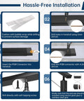 Installation steps for Heavy Duty Matte Black Stainless Steel Cable Railing Handrail Kit With Pom Connectors 12 Foot Guardrail.