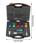 Heavy Duty Electric Wire Stripper For Drill, 6-14 AWG Cable Stripping Tool in carrying case with colorful interchangeable heads.