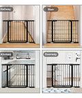Extra Wide Baby Gate For Stairs And Doorways 30 Inches Tall With Three Extensions Adjustable 29.3 To 46 Inches in hallway, stairs, kitchen, doorway