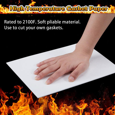 Qilery white gasket paper sheet, 1/8-inch thick; hand pressing on it for stove and furnace use