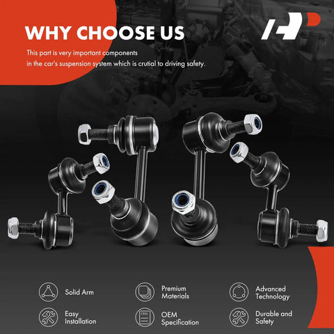 Set Of Four Front And Rear Sway Bar Links Kit For Honda Element 2003 2011 Beefed Up Stabilizer End Links Replacement