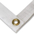 Close-up of clear PVC tarp corner showing rustproof brass grommets, 20 mil thick for outdoor use, part of Clear PVC Tarp Cover Heavy Duty 20 Mil Tarpaulin With Rustproof Brass Grommets Waterproof Windproof Built To Last For Outdoor Use Multi Purpose 7 By 9 Feet For Porch Patio Deck Equipment And More.