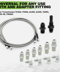 70 Inch Transmission Cooler Lines Kit With 6AN Hose Fittings Universal Fit For AOD C5 TH350 TH400 4L60E 4L80E 700R4 200 4R TR6060