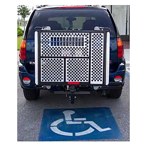 Swing Away Bracket For Outside Carriers And Lifts Class 3 Hitch Mounted Easy Breezy Pivot For Full Trunk Access 40 Lb Weight Automatic Hold Down Arm Works With Most Outdoor Carriers And Lifts, rear-mounted carrier on SUV