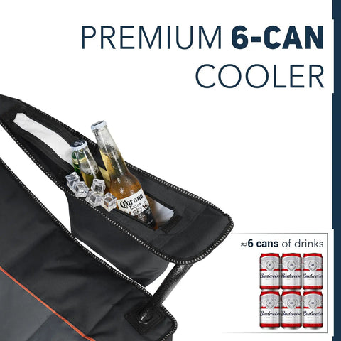 Oversized Folding Camping Chair With 500 Lbs Support, Padded Cushion And Built-In Cooler Pockets showing 6-can capacity