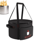 Rugged Outdoor Smokeless Fire Pit Bag For Bonfire Style Pits 19.5 Inch Diameter And 14 Inch High with black carry handle