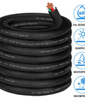 Heavy Duty 100 Ft 10/4 SJOOW Cord Cable Waterproof Oil Resistant Power Wire For Generators And Motors with copper conductors.