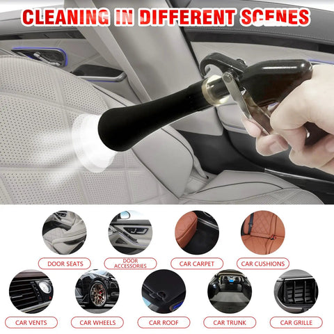 High Pressure Car Interior Spraying Gun With Two Nozzle Sets And Air Pulse Connector, pro grade air blow gun cleaning car leather seat.