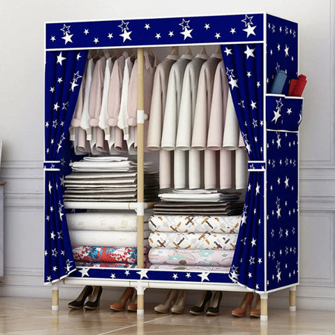 Rock Solid Foldable Wardrobe Cabinet Featuring Breathable Thick Canvas Covers And Reinforced Steel Tubing Simple Assembly Ample Closet Space And Built In Shelves For Dressing Your Daily Threads At Home
