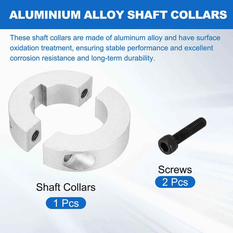 1-1/2 Bore Double Split Aluminum Shaft Collar, 2-3/4 OD, 3/4 Thick clamping collar with screws for CNC and conveyors