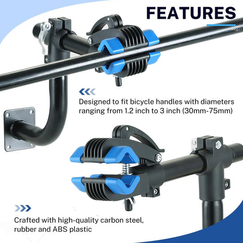 Curved Bike Repair Stand For Bench Mount Heavy Duty Workstand, 360° clamp, carbon steel, rubber, ABS, 30-75mm support