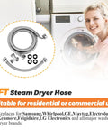 Upgraded 6Ft Premium Steam Dryer Hose Installation Kit With 6 Stainless Steel Hoses, 1 Foot Inlet Adapter Hose, And Brass Y Connector