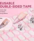 Two Pack Magnetic Nail Practice Stands With Heart Acrylic Holder, showcasing reusable double-sided tape strips.