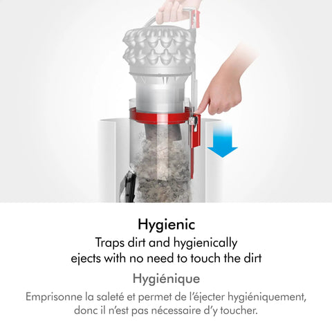 Big Ball Turbinehead Vacuum Cleaner With 250 Air Watts Suction showing hygienic dirt ejection system