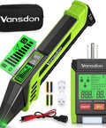 Plug-and-Play 3-In-1 Electrical Troubleshooter Circuit Breaker Locator, GFCI Outlet Tester, And Circuit Tracer With LCD Display, wide-angle view with case and adapters