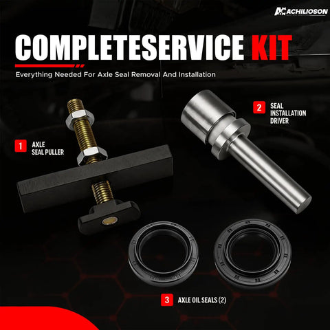 Heavy Duty CV Axle Bearing Puller Tool Kit Wrenchin Essentials For Toyota 8 Inch Clamshell parts including puller and seals.