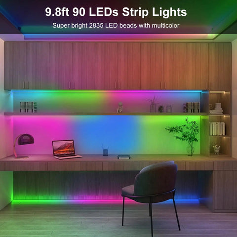 Battery Powered LED Strip Lights 9.8Ft Multicolor With Remote Dimmable Timer Waterproof Flexible Tape For Indoor Outdoor Decor TV Backlight Bedroom Kitchen Boat Table Garden Dope Mood Lighting