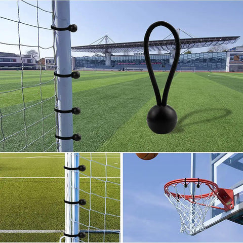 24 Piece Ball Bungee Cords Set Heavy Duty Tarp Ball Cords With 4mm Elastic 4in 6in 9in Sizes Black Canopy Ties securing netting