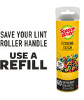 Heavy Duty Lint Roller For Pet Hair And Debris Fifty Percent Stickier Extra Large Roll Perfect For Clothes Furniture Cars And Office Surfaces Sixty Adhesive Sheets Included For Deep Clean Every Mess product refill packaging
