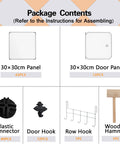 Package contents for 12 Cube Storage Organizer With Doors For Home And Living Room, DIY Plastic Modular Bookshelf In Transparent White.