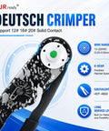 DT Automotive Connector Kit With 2 3 4 6 8 12 Pin Deutsch Plugs Includes Crimping Tool For 12 To 22 AWG Size 16 Solid Contacts
