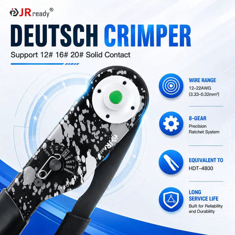 DT Automotive Connector Kit With 2 3 4 6 8 12 Pin Deutsch Plugs Includes Crimping Tool For 12 To 22 AWG Size 16 Solid Contacts