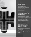 Close-up of 5/16 Push To Connect Ball Valve Union For Pneumatic Air Lines with seal ring and stainless steel claw