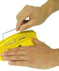 Hands using World Cup Scraper Sharpener With Plexiblade Ceramic Disc For Ski Wax Removal, Pro Grade Tool For 3 4 5 6 mm Blades